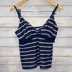 Merona Blue & White Stripe Tankini